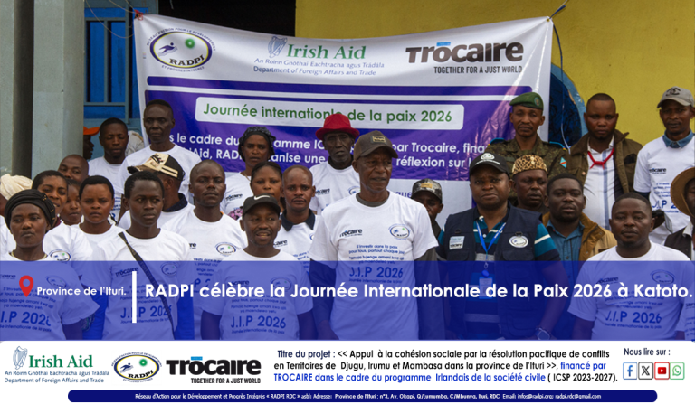 RADPI célèbre la Journée Internationale de la Paix 2026 à Katoto.